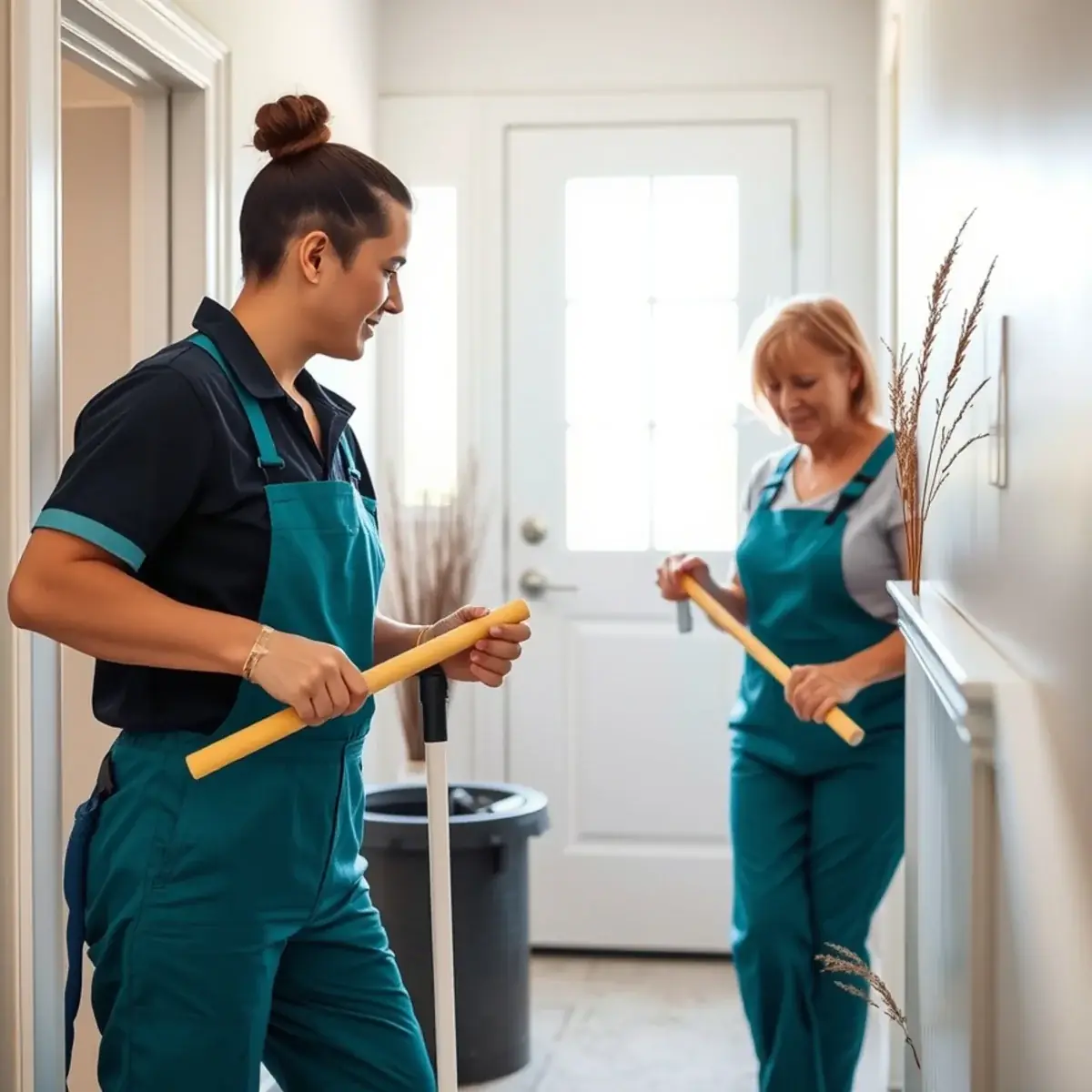 Entries, hallways, and stairs for house cleaning checklist by room in a New Jersey home