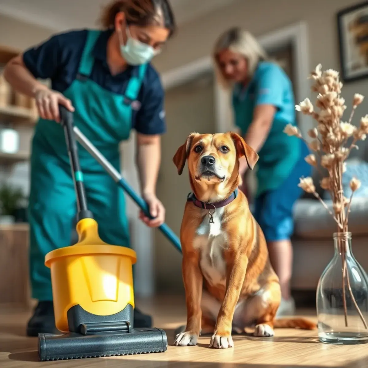 Make a pet plan for how to prepare for house cleaners in a New Jersey home