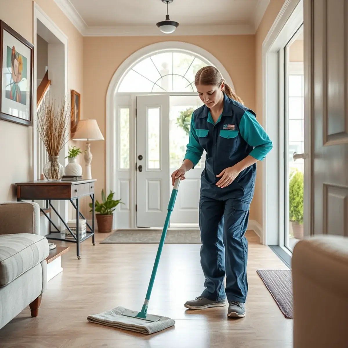 Professional cleaner working inside a Aberdeen, New Jersey home