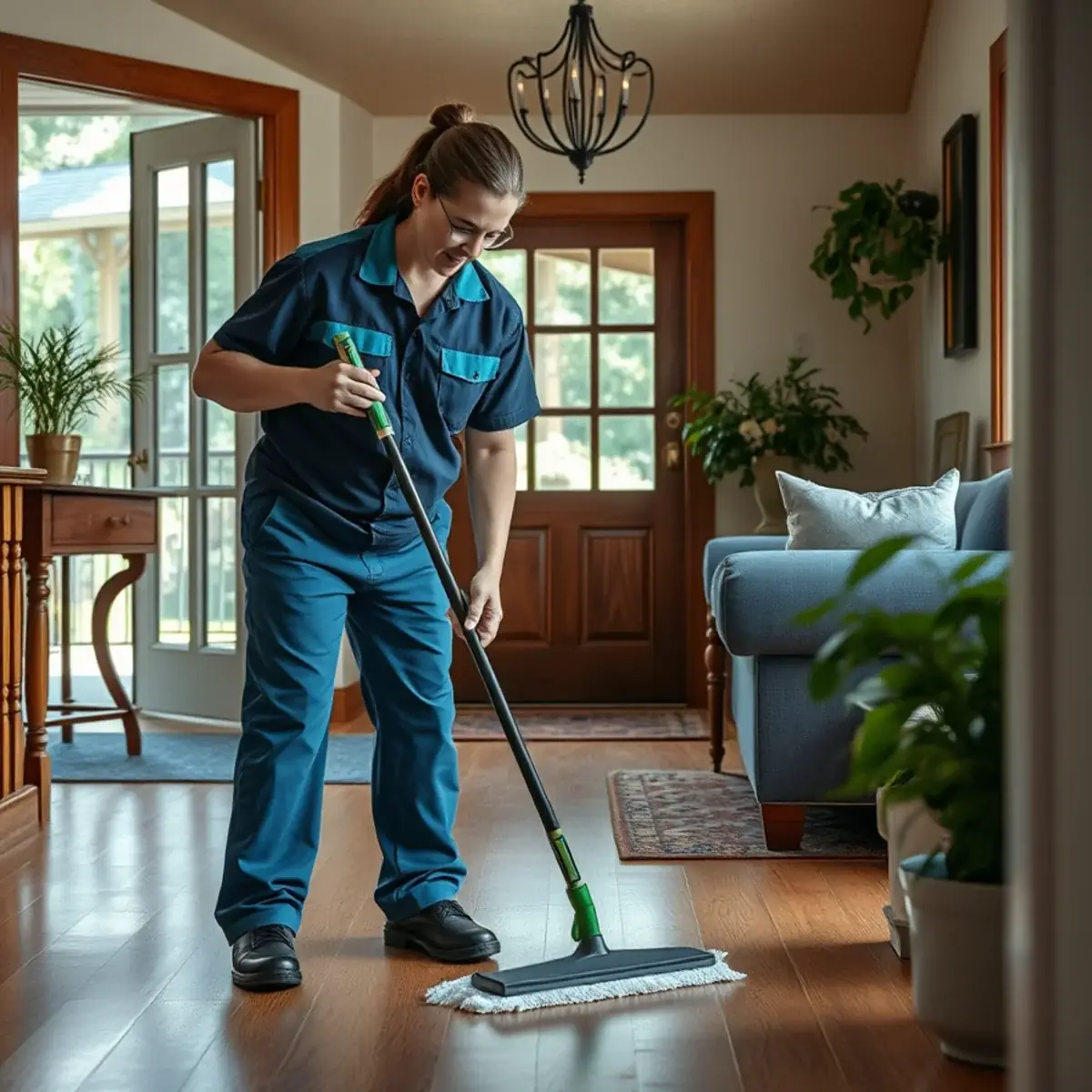 Professional cleaner working inside a Alloway, New Jersey home