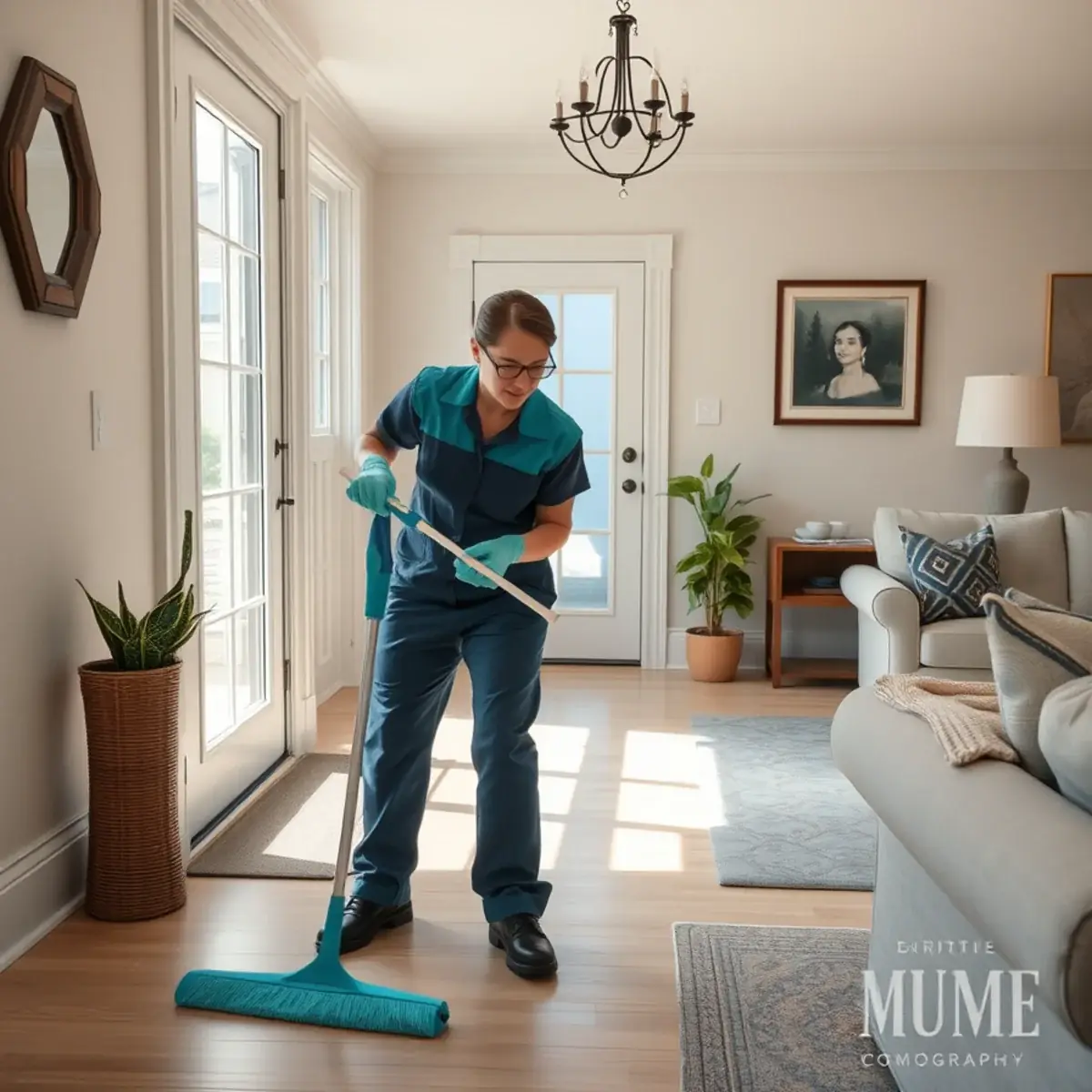 Professional cleaner working inside a Beachwood, New Jersey home