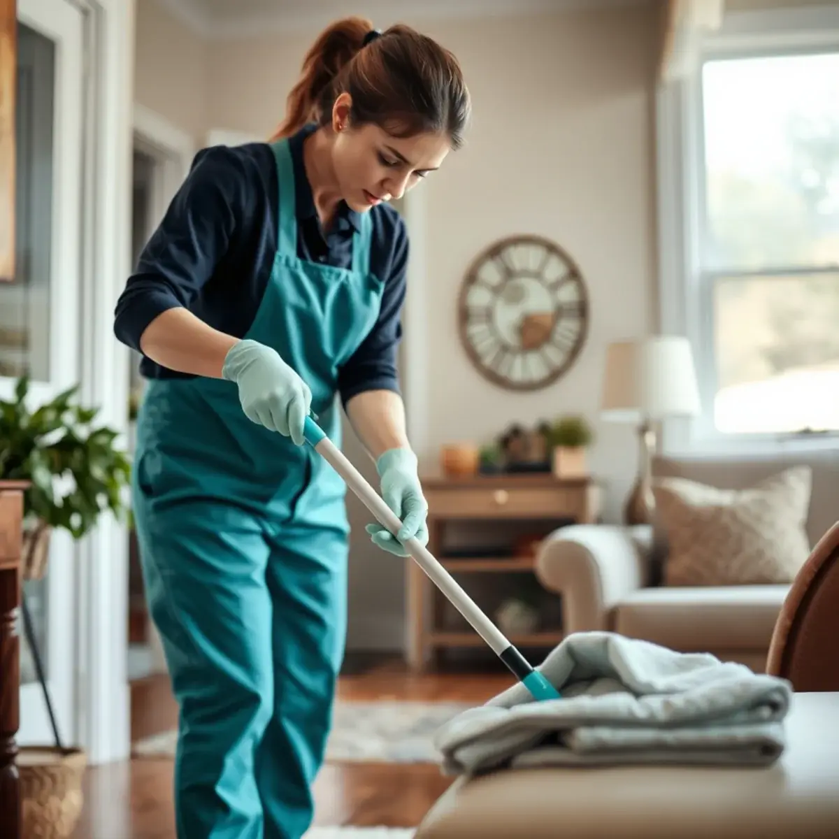 Professional cleaner working inside a Buttzville, New Jersey home