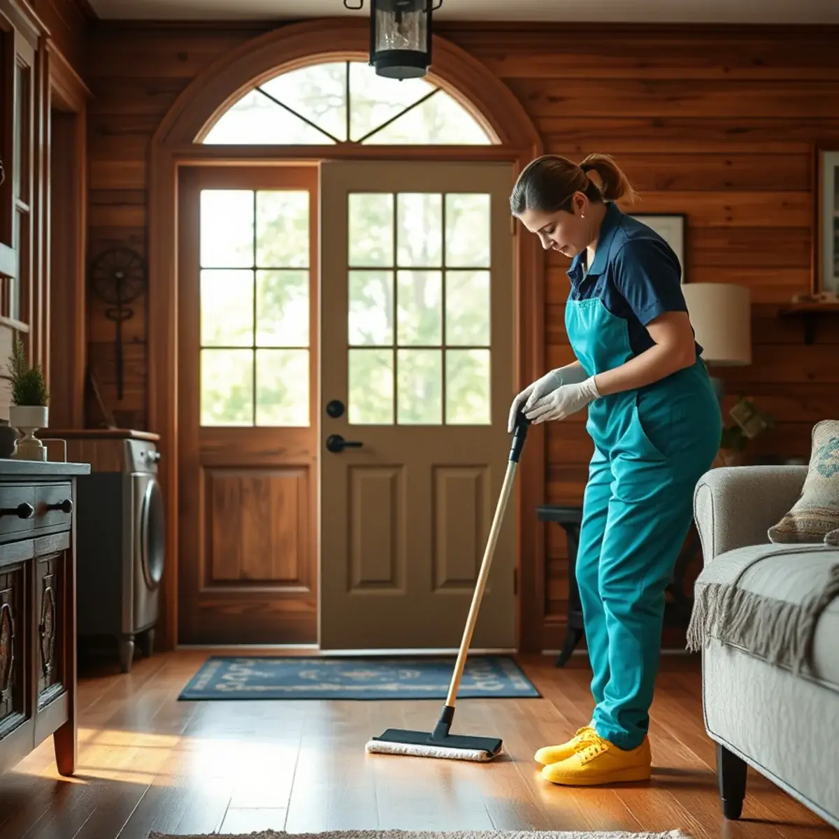 Professional cleaner working inside a Carneys Point, New Jersey home