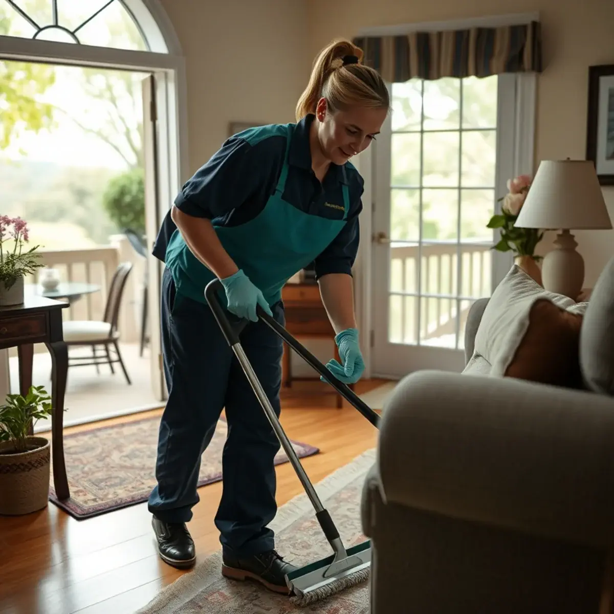 Professional cleaner working inside a Changewater, New Jersey home