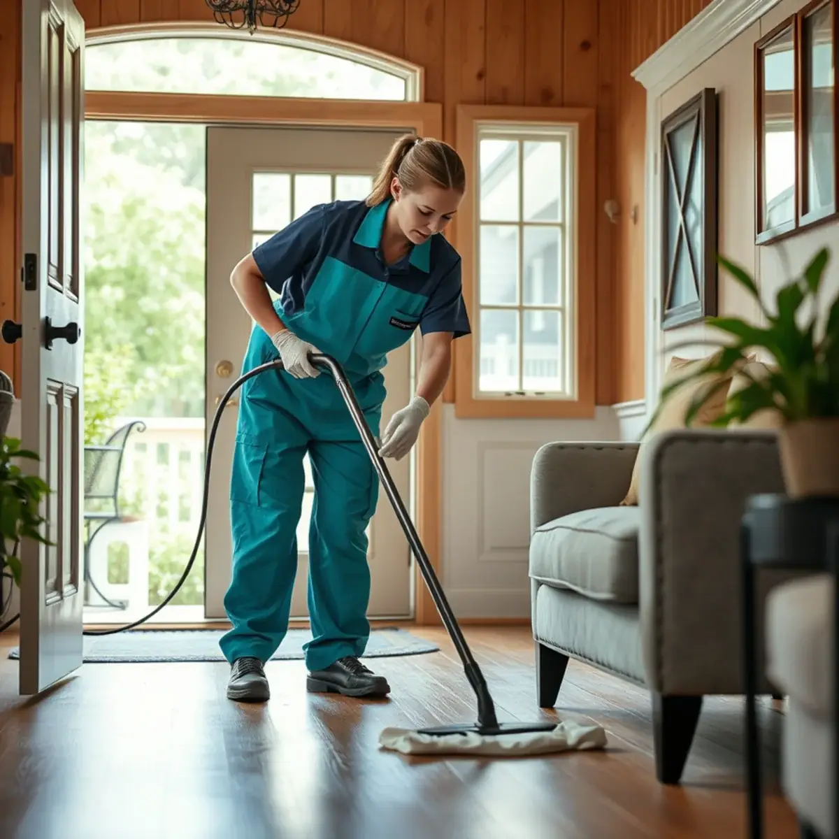 Professional cleaner working inside a Elmer, New Jersey home