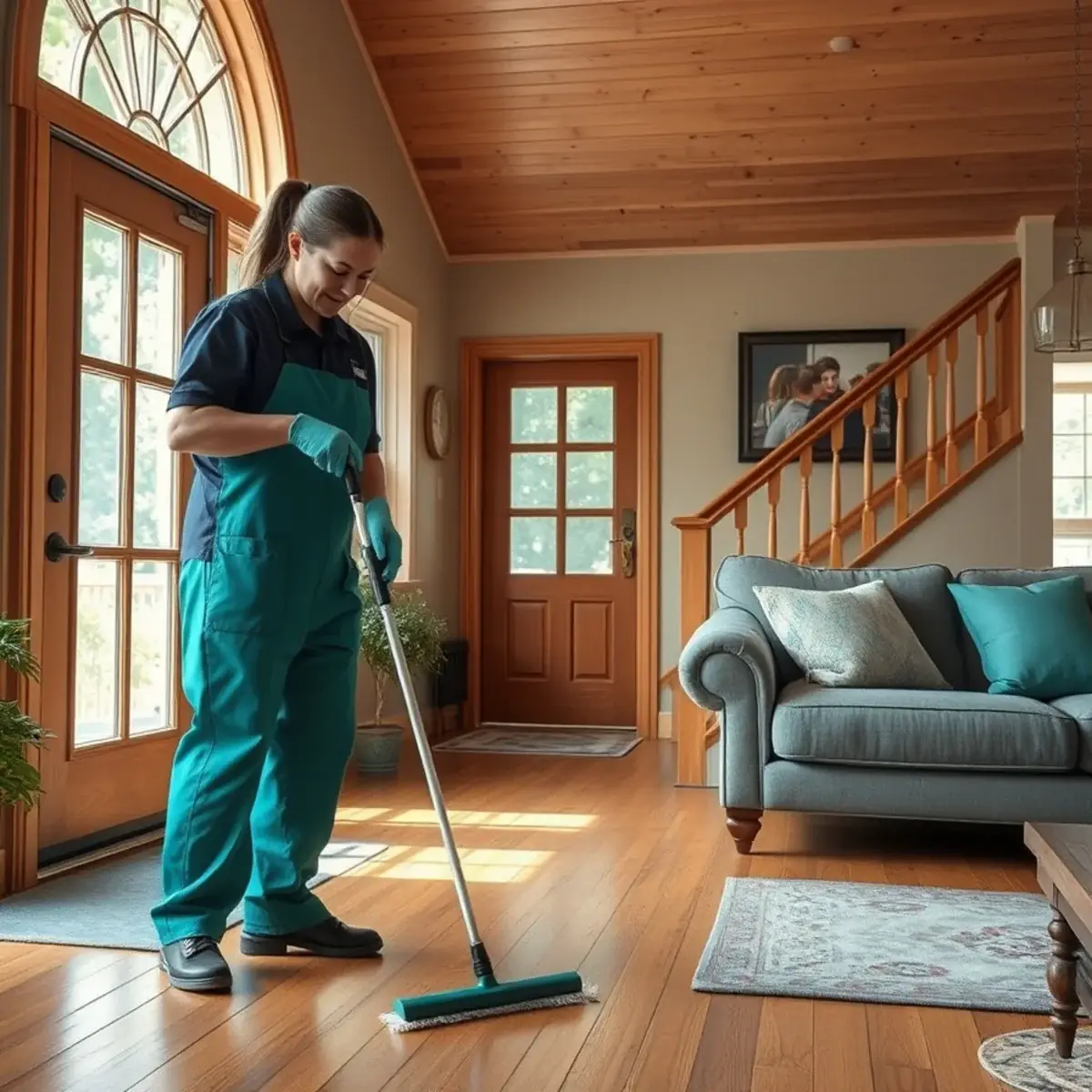 Professional cleaner working inside a Elsinboro, New Jersey home