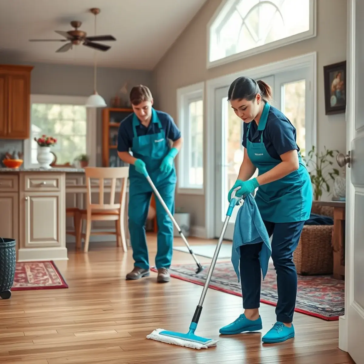 Professional cleaner working inside a Gibbstown, New Jersey home