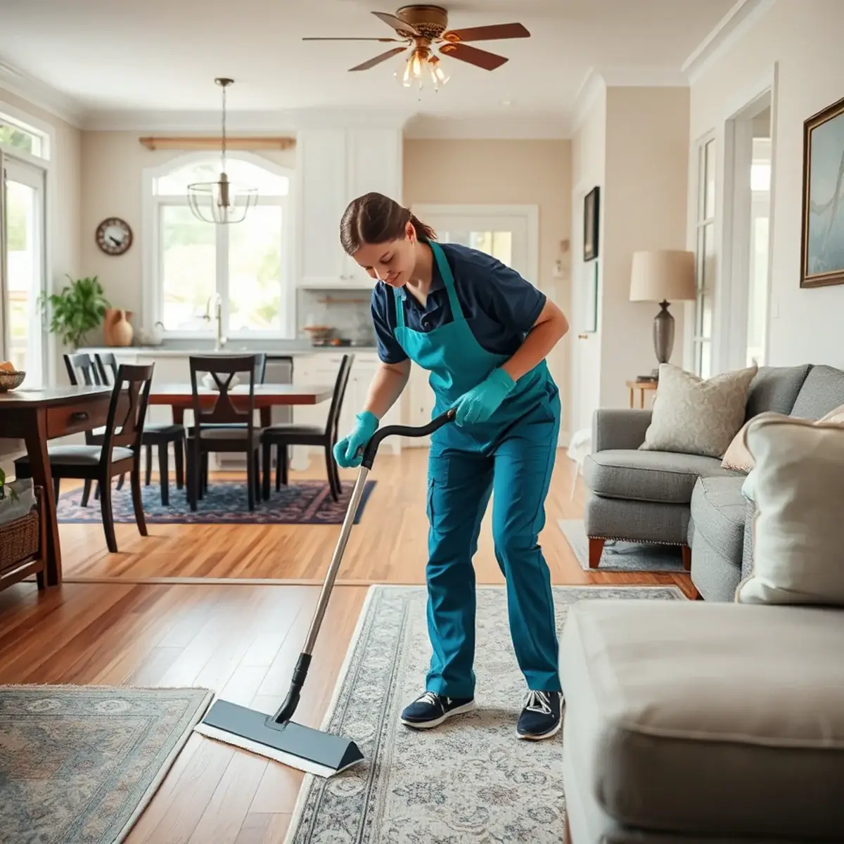 Professional cleaner working inside a Glassboro, New Jersey home