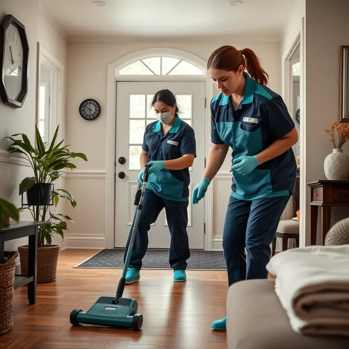 Professional cleaner working inside a Hightstown, New Jersey home