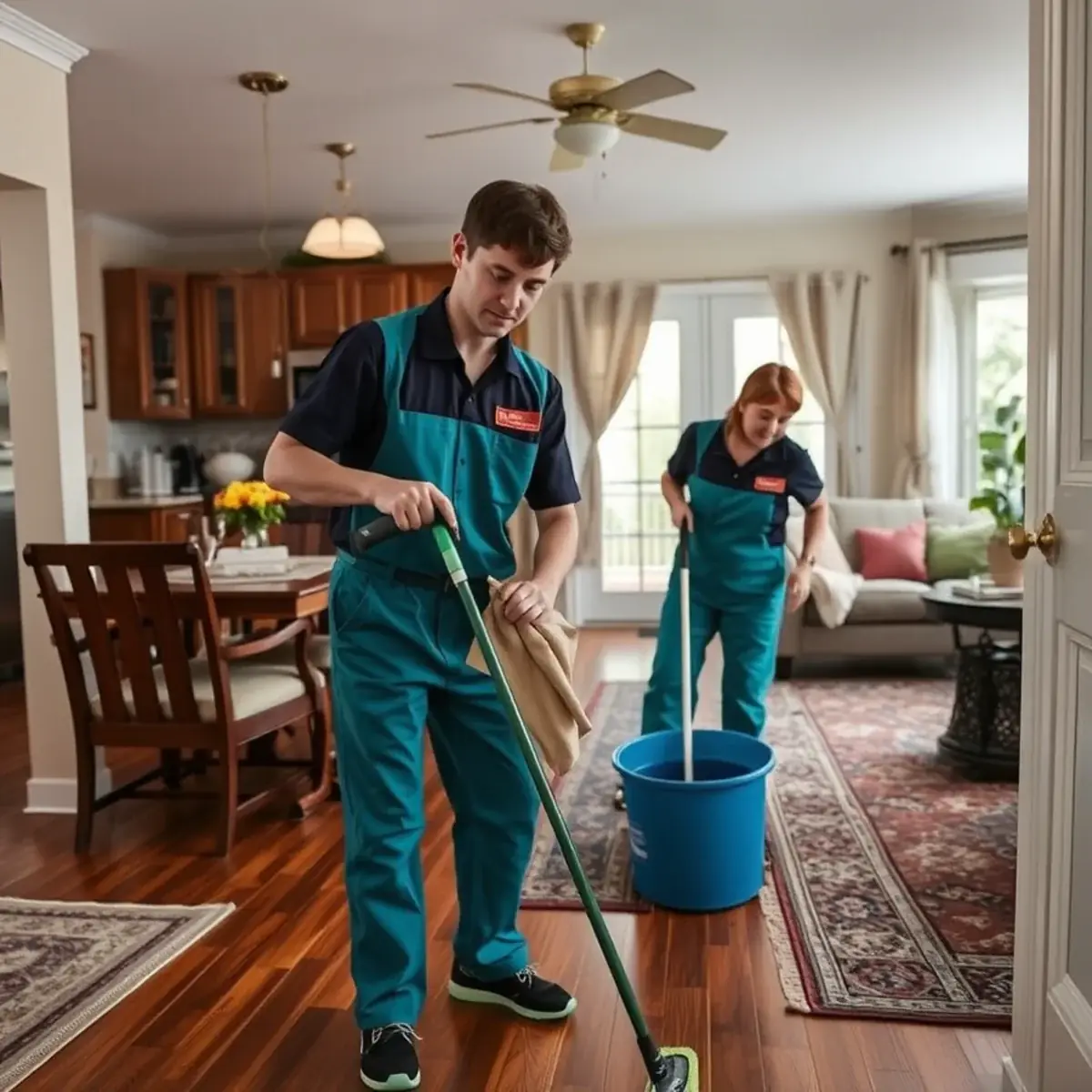Professional cleaner working inside a Mullica Hill, New Jersey home