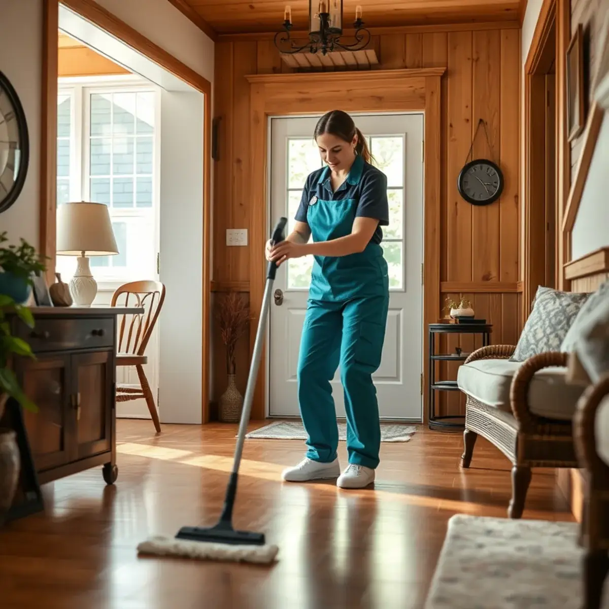 Professional cleaner working inside a Penns Grove, New Jersey home