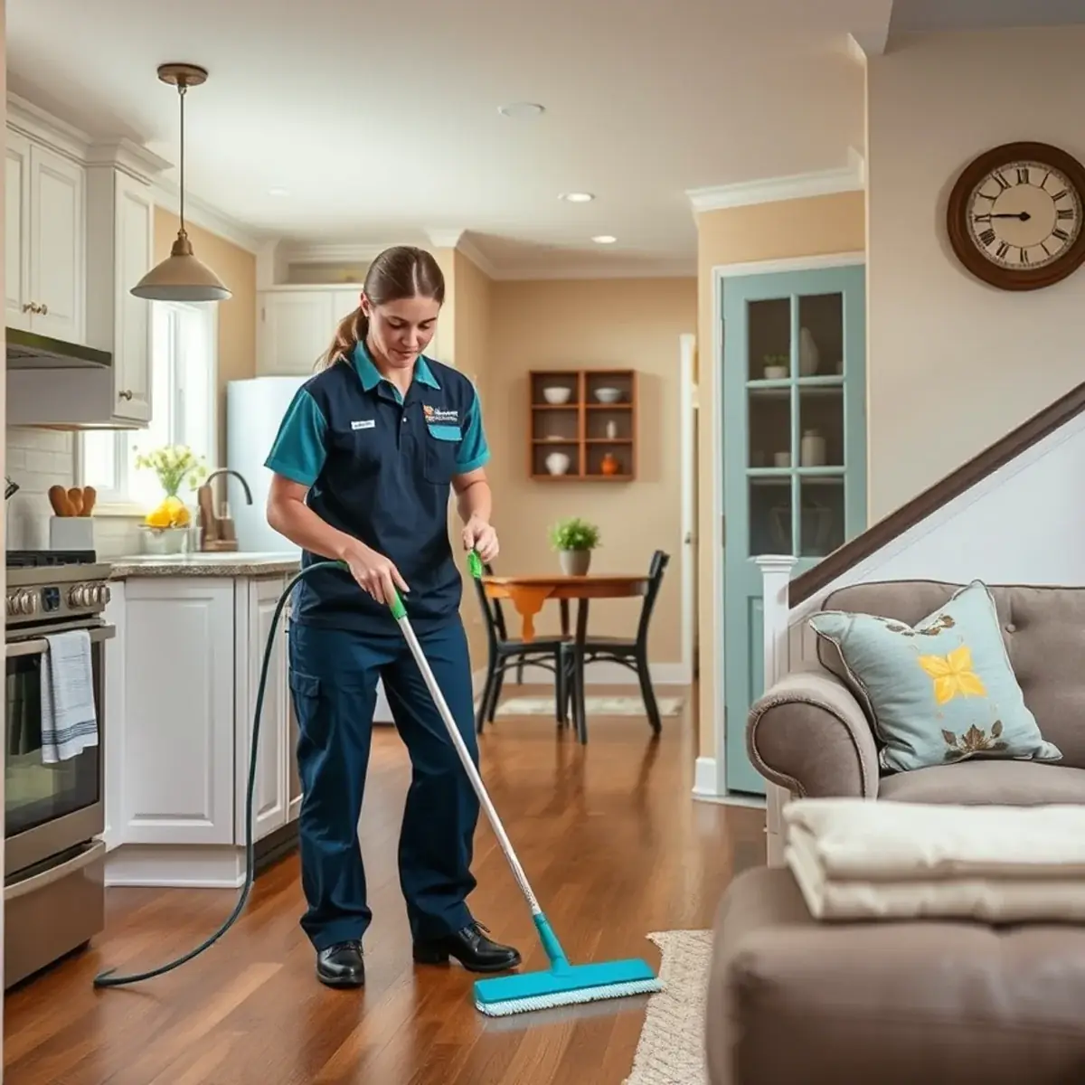 Professional cleaner working inside a South Amboy, New Jersey home