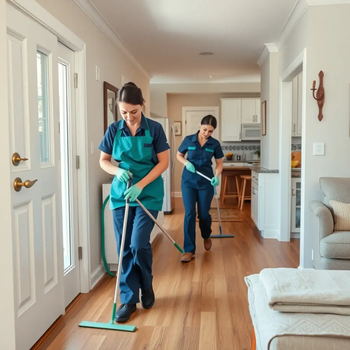 Professional cleaner working inside a Spotswood, New Jersey home