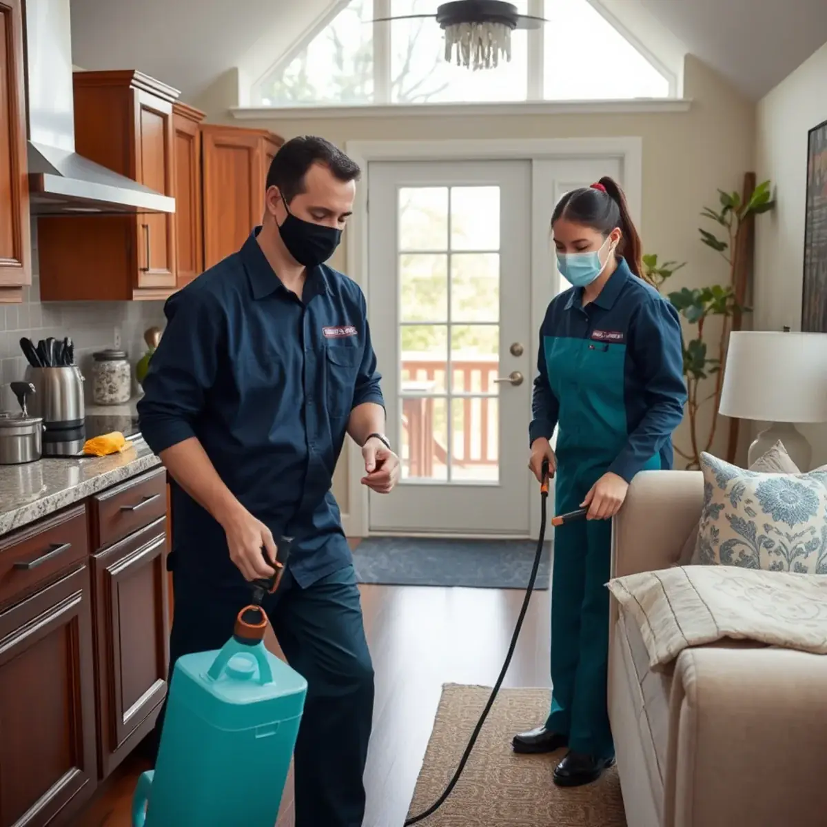 Professional cleaner working inside a Westfield, New Jersey home